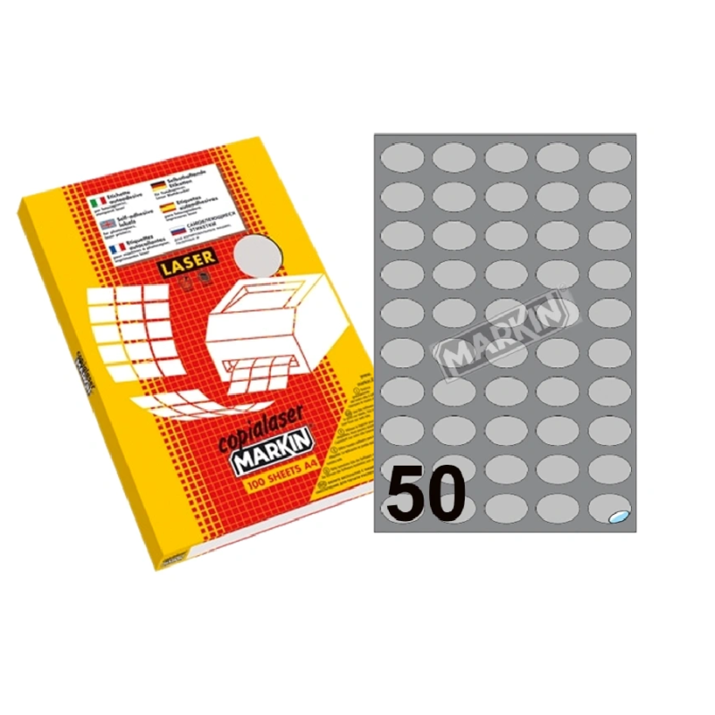 ETICH.LASER 36X26 OVALE ARGENTO LSR/325