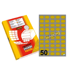 Markin Etichette Adesive LGR/325 Oro Satinato 36x26 mm Ovali 100 Fogli 5000 Etichette