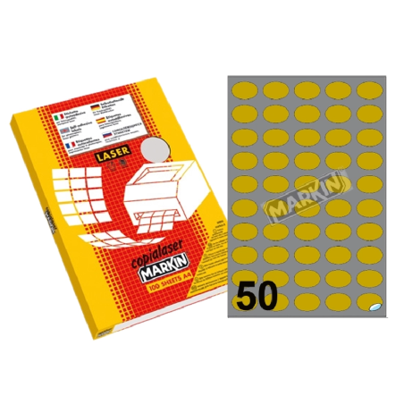 Markin Etichette Adesive LGR/325 Oro Satinato 36x26 mm Ovali 100 Fogli 5000 Etichette