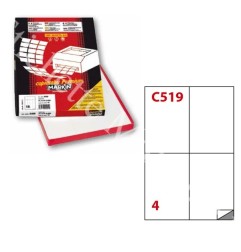 Markin C519 Etichette Adesive Bianche 105x148,5 mm 4 per Foglio 100 Fogli A4 C/519SP