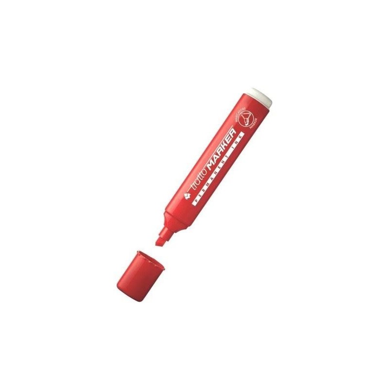 Tratto Marker 840002 Pennarello Permanente Punta Scalpello Rosso 1-5 mm 20 Pz 840002