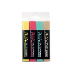 FILA Tratto Video Pastel Mediterraneo Set 4 Evidenziatori Punta Scalpello Colori Pastello 835802