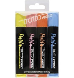 FILA Tratto Video Pastel Tropical Set 4 Evidenziatori Punta Scalpello Colori Pastello 835801