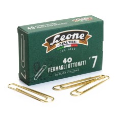 DELLERA Fermagli Ottonati n.7 (75mm) LEONE 10sc da 40pz FO07