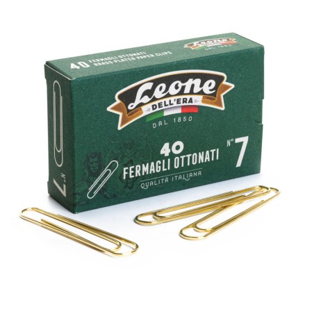 DELLERA Fermagli Ottonati n.7 (75mm) LEONE 10sc da 40pz FO07