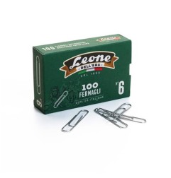 Leone Dell’Era FZ6 Fermagli N.6 58mm Acciaio Zincato Brillante 10 Sc x 100 Pz