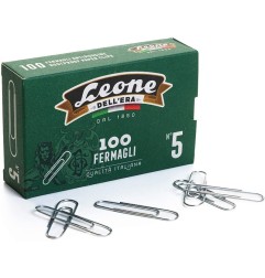 Leone Dell’Era FZ5 Fermagli N.5 49mm Acciaio Zincato Brillante 10 Sc x 100 Pz