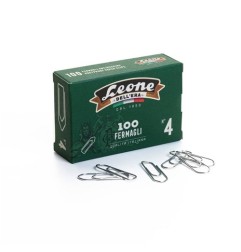 Leone Dell’Era FZ4 Fermagli N.4 32mm Acciaio Zincato Brillante 10 Sc x 100 Pz