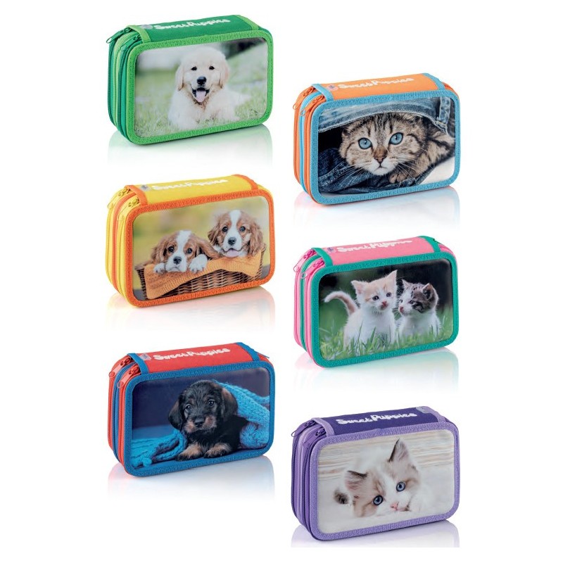 Favorit Astuccio 3 zip Sweet Puppies assortito 12+18+acc 400184013