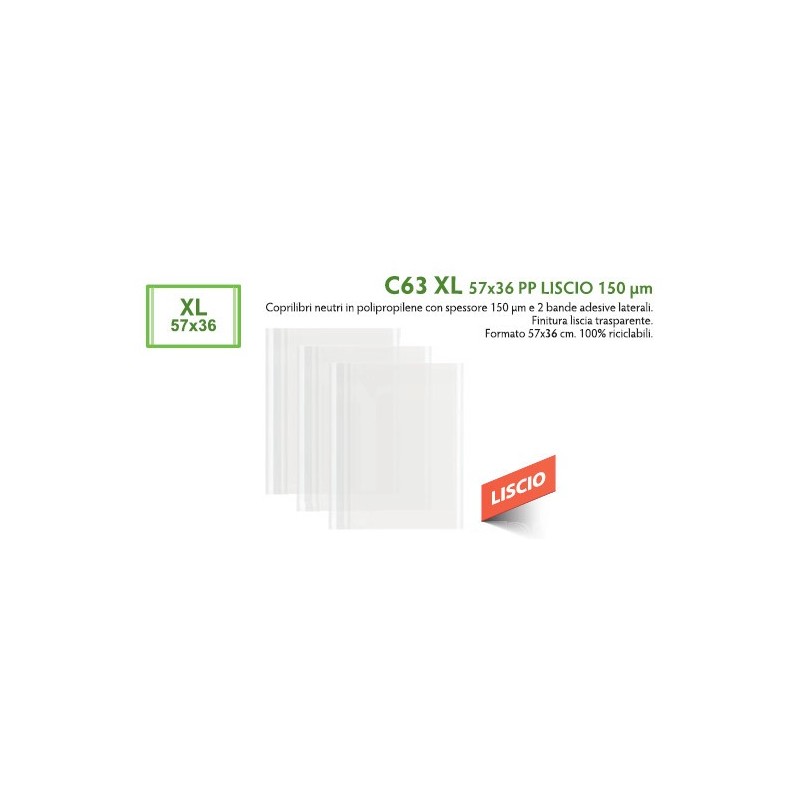 FAVORIT 100 pz Copertina coprilibro C63XL liscio colore neutro 57x36 150my 100501029