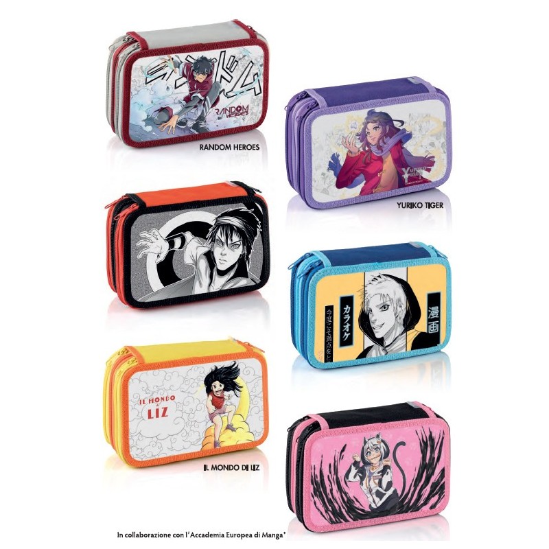 Favorit Astuccio 3 zip Manga assortito 12+18+acc 400184012