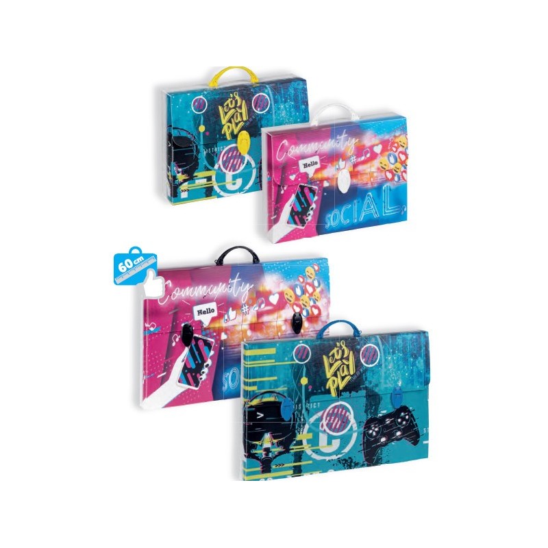 FAVORIT Valigetta in Poliondam soggetti Social 2 Chiusure 36,5x56,5 dorso 5,5 400174617