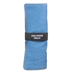 KOH-I-NOOR Astuccio Arrotolabile 24 Scomparti con Tombolino  3 Colori Jeans DJTJ24