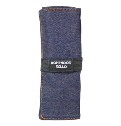 KOH-I-NOOR Astuccio Arrotolabile 24 Scomparti con Tombolino  3 Colori Jeans DJTJ24