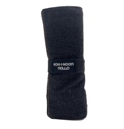 KOH-I-NOOR Astuccio Arrotolabile 24 Scomparti con Tombolino  3 Colori Jeans DJTJ24