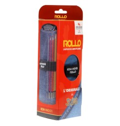 KOH-I-NOOR Astuccio Arrotolabile 24 Scomparti con Tombolino  3 Colori Jeans DJTJ24