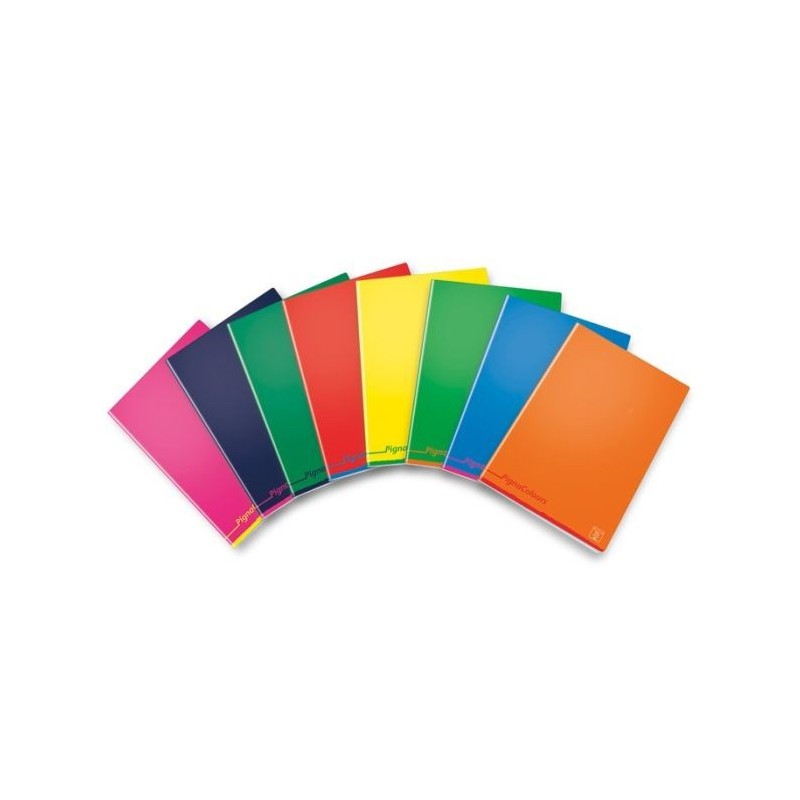 PIGNA COLOURS Conf.10 pz Quaderni Maxi Rig.Q 20+1 fogli Tinta Unita - Colori Assortiti