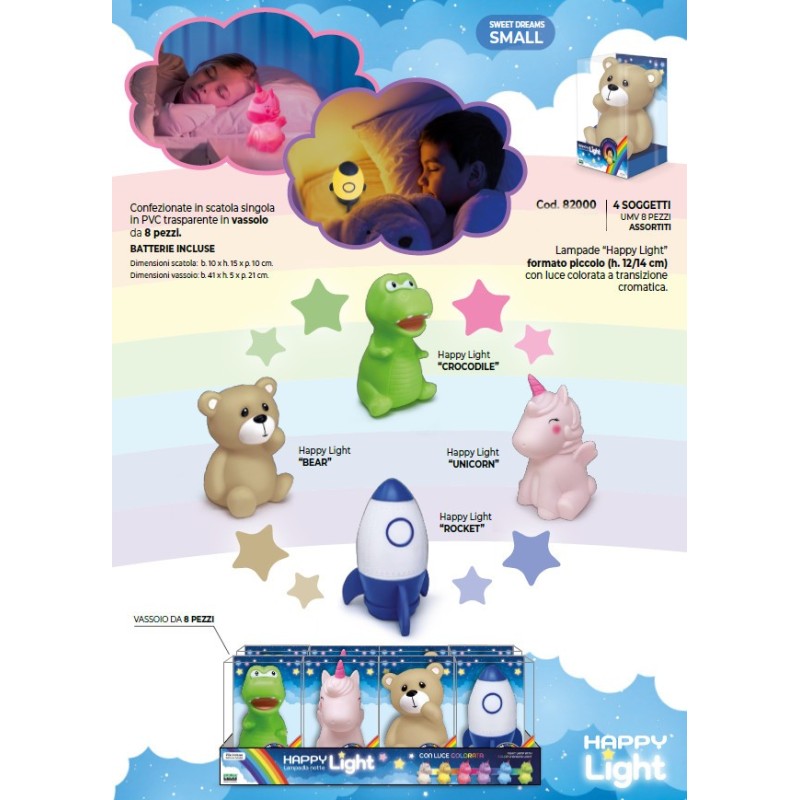 Lebez LAMPADA HAPPY LIGHT ASSORTITI H.12cm. 82000