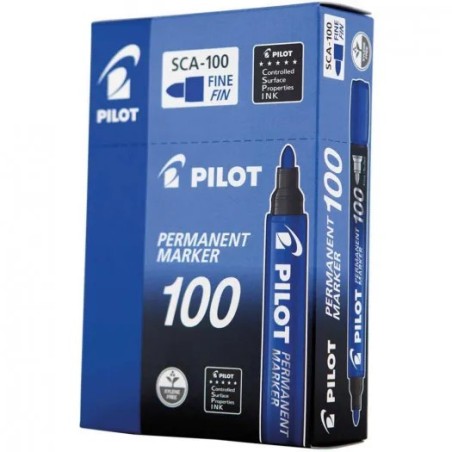 Pilot Permanent Marker 100 punta tonda 1 mm blu 12 pz 002706