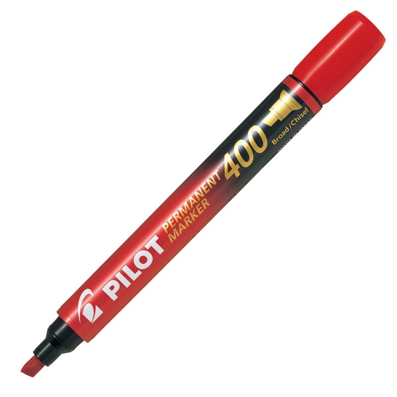 Pilot Permanent Marker 400 rosso punta scalpello 4 mm confezione 12 pz 002712