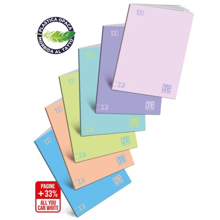 Blasetti Quaderno Maxi One Color Pastel 10Pz. Formato A4, Q, 24+1 Fogli, Carta 100 g/m²