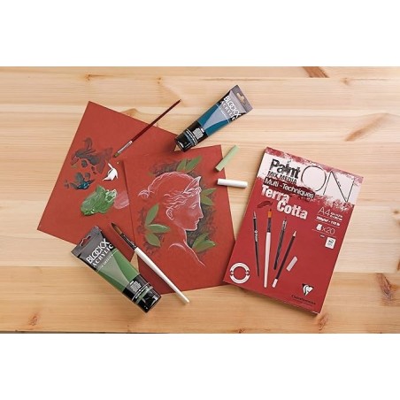 Clairefontaine Paint'ON Terracotta A4 250g/m² 20 fogli carta multi-tecnica ruvida colore terracotta 976153C