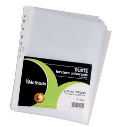 Methodo X212405 Busta a Foratura Universale 22×30 cm Goffrata 50 Pezzi 8/013