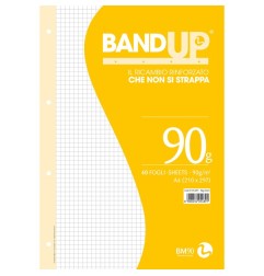 BM Ricambi Rinforzati Band-Up A4 90g/m² 40 fogli quadretti 5 mm foratura universale senza margini 0105489