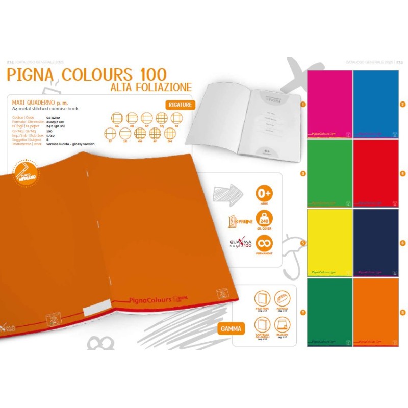 MAXI 24+1/Q 100GR. PIGNA COLOURS -5pz ALTA FOLIAZIONE PIGNA 231290