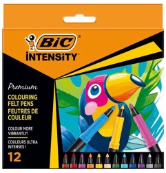 Bic Intensity Premium Felt Tip Punta Fine 0.7 mm set 12 colori 977891