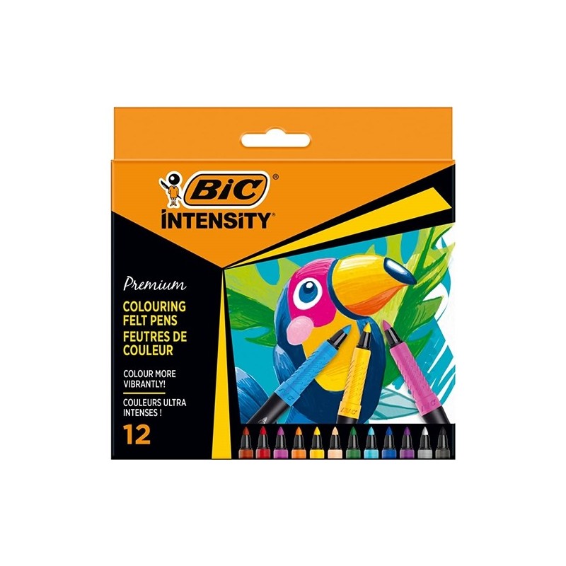 Bic Intensity Premium Felt Tip Punta Fine 0.7 mm set 12 colori 977891