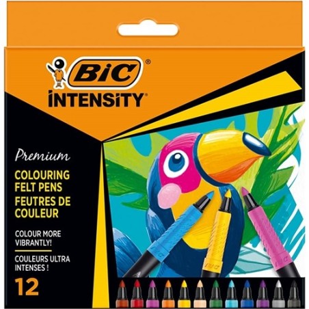 Bic Intensity Premium Felt Tip Punta Fine 0.7 mm set 12 colori 977891