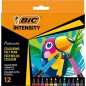 Bic Intensity Premium Felt Tip Punta Fine 0.7 mm set 12 colori 977891