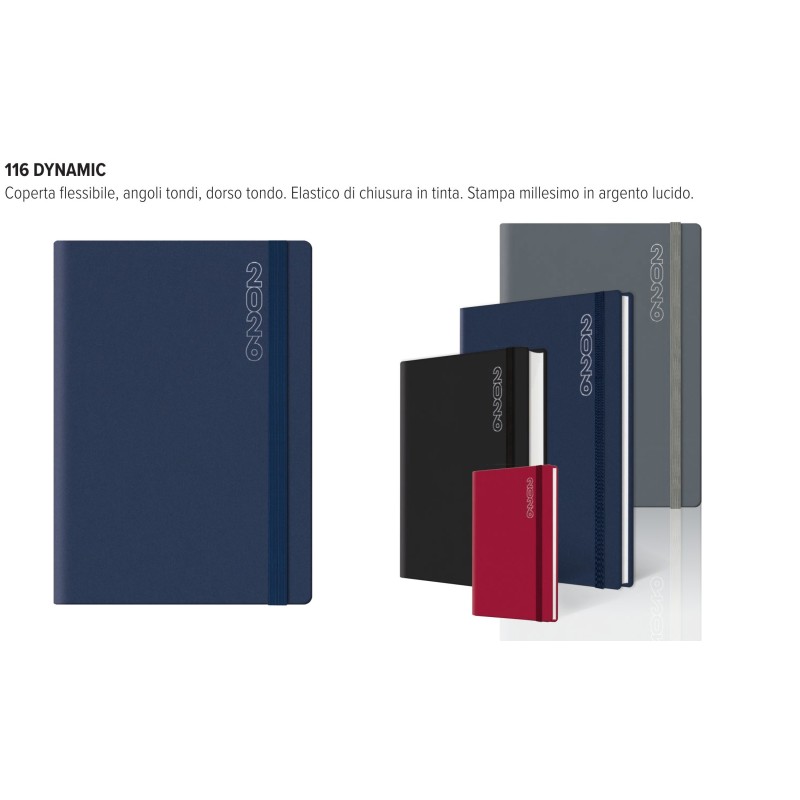 AGENDA 2026 14,5X20,5 GIORNALIERA S/D - DYNAMIC C/ELAST. RUBINO 064011603C