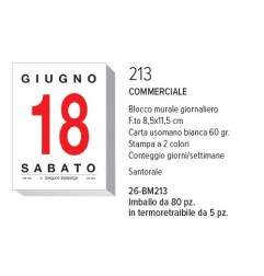 BLOCCO CALENDARIO MURALE 8,5X11,5 COMMERCIALE BM213