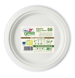 Dopla Green Piatti Piani in Carta 22cm Biodegradabili 50pz