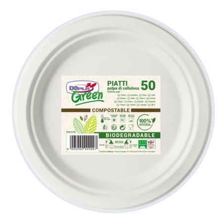 Dopla Green Piatti da Frutta in Carta Biodegradabili 50pz