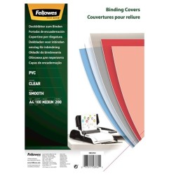 Fellowes 5376102 Copertine Trasparenti A4 PVC 200 Micron Confezione 100 Pezzi