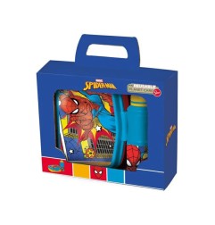 Borraccia plastica + portamerenda Spiderman 400 ml ST74773