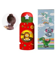 Borraccia Termica Leoncino con Cannuccia 500ml Polipropilene BPA Free MPBB07