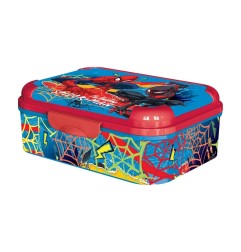 Portamerenda Spiderman 17x13.5x6.2cm Plastica BPA Free Chiusura Sicura ST83543