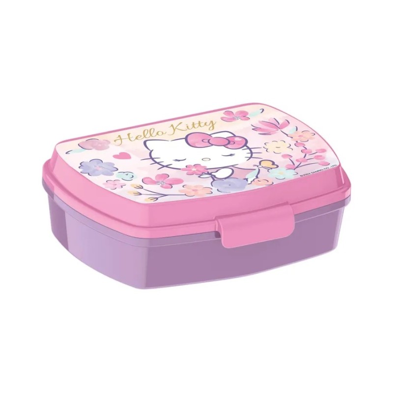 Portamerenda Hello Kitty 17x13.5x6.2cm Plastica BPA Free Chiusura Sicura  ST81784