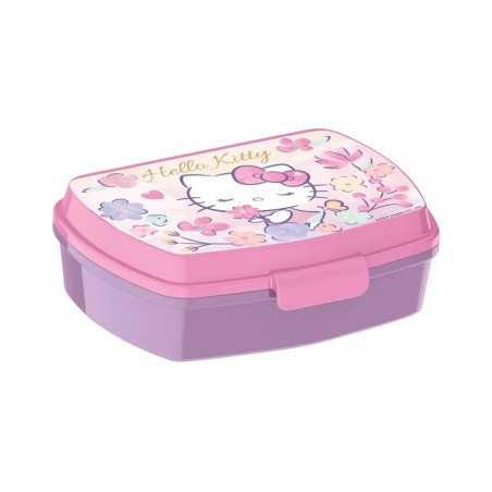 Portamerenda Hello Kitty 17x13.5x6.2cm Plastica BPA Free Chiusura Sicura  ST81784