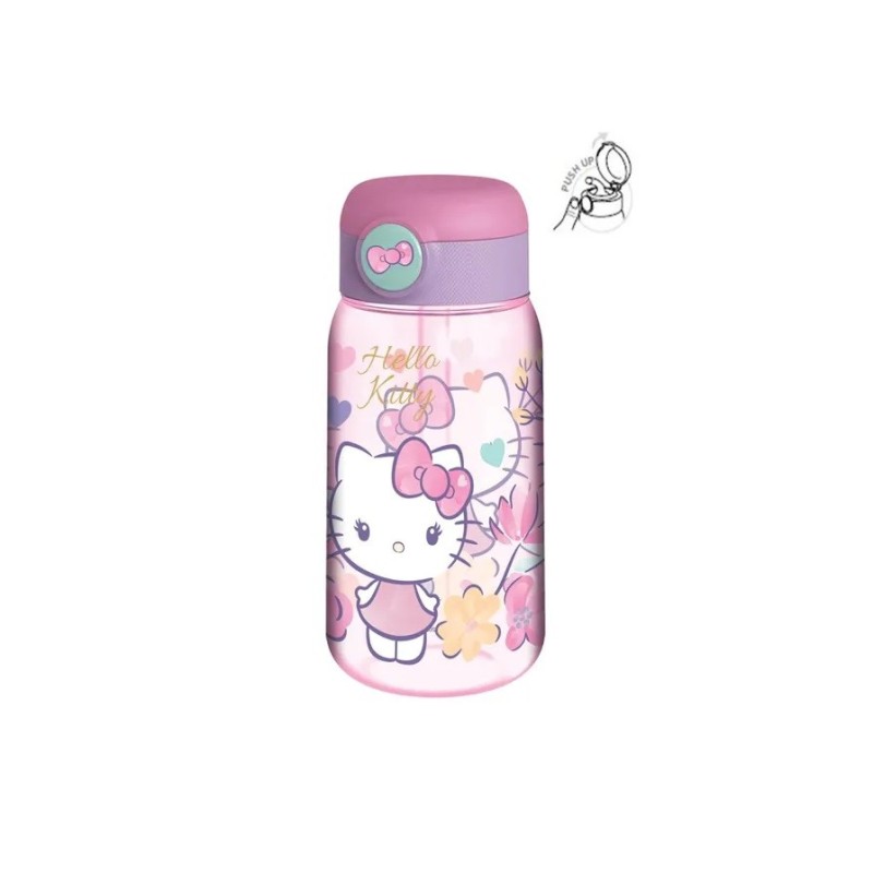 Borraccia Hello Kitty 510ml Polipropilene BPA Free con Cannuccia Pop-Up ST81752