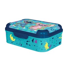 Portamerenda Stitch & Angel 17x13.5x6.2cm Plastica BPA Free Chiusura Sicura ST75043
