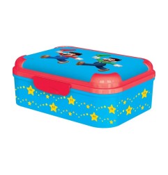 Portamerenda Super Mario Deluxe 17x13.5x6.2cm Plastica BPA Free Chiusura Sicura ST81443
