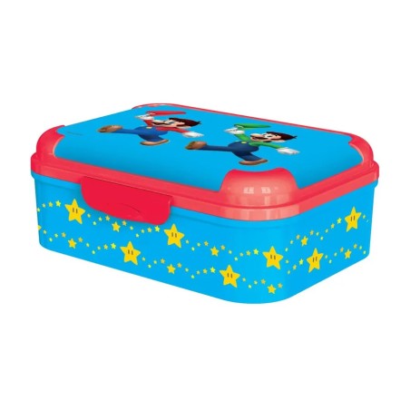 Portamerenda Super Mario Deluxe 17x13.5x6.2cm Plastica BPA Free Chiusura Sicura ST81443