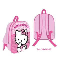 Zainetto 3D Hello Kitty 30x25x10cm Poliestere Imbottito Spallacci Regolabili