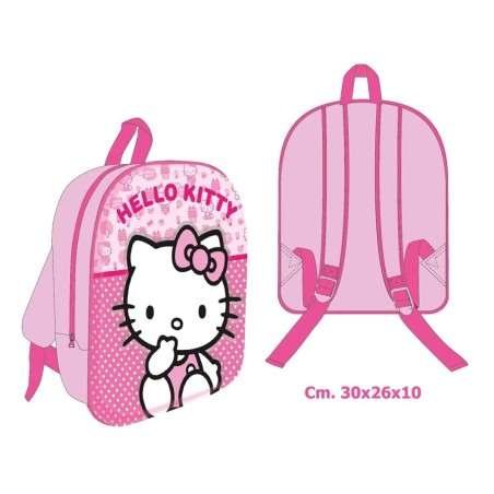 Zainetto 3D Hello Kitty 30x25x10cm Poliestere Imbottito Spallacci Regolabili