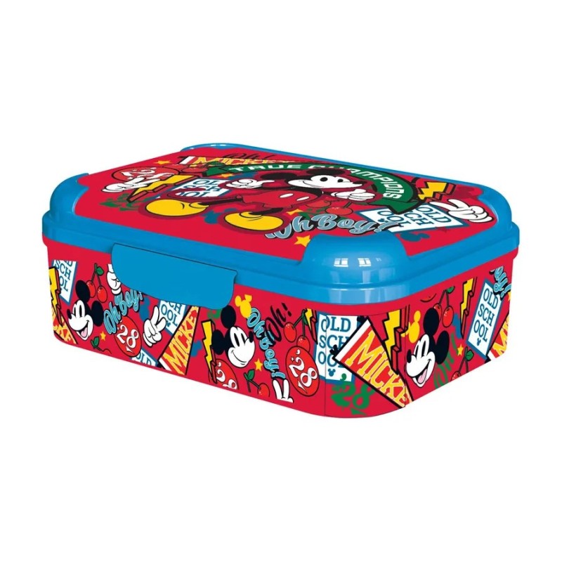 Portamerenda Deluxe Mickey All Colored 17x13.5x6.2cm Plastica BPA Free Chiusura Sicura ST81143